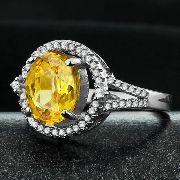 925 Sterling Silver Natural Sparkling Stone Rings for Women, Fashion Jewelry with Gift Box-Customized Jewel