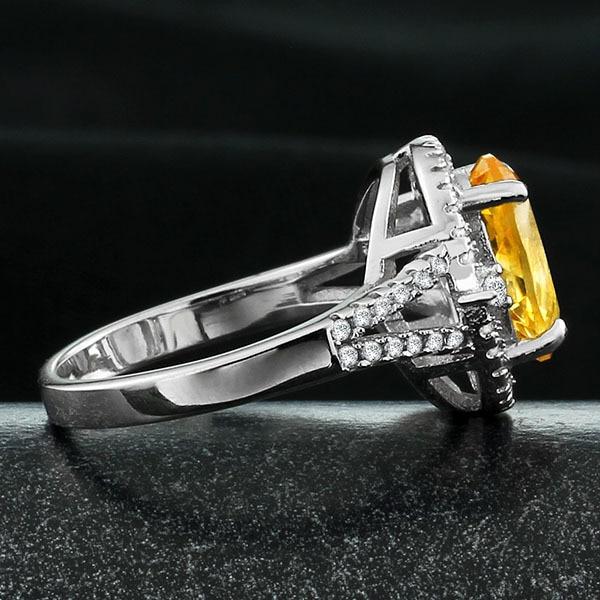 925 Sterling Silver Natural Sparkling Stone Rings for Women, Fashion Jewelry with Gift Box-Customized Jewel