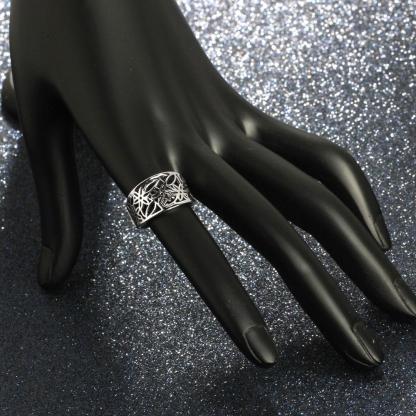 Hollow Flower Pattern - Sterling Silver Ring-Customized Jewel