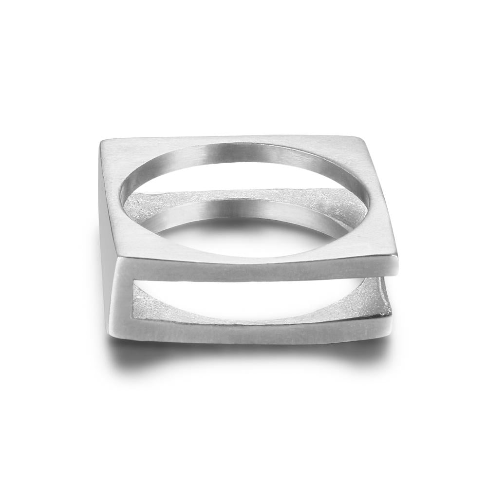 Personalized Stainless Steel Ring - Forever Engraved Jewelry - Square Shape Designed Ring - Customized Gifts-Customized Jewel