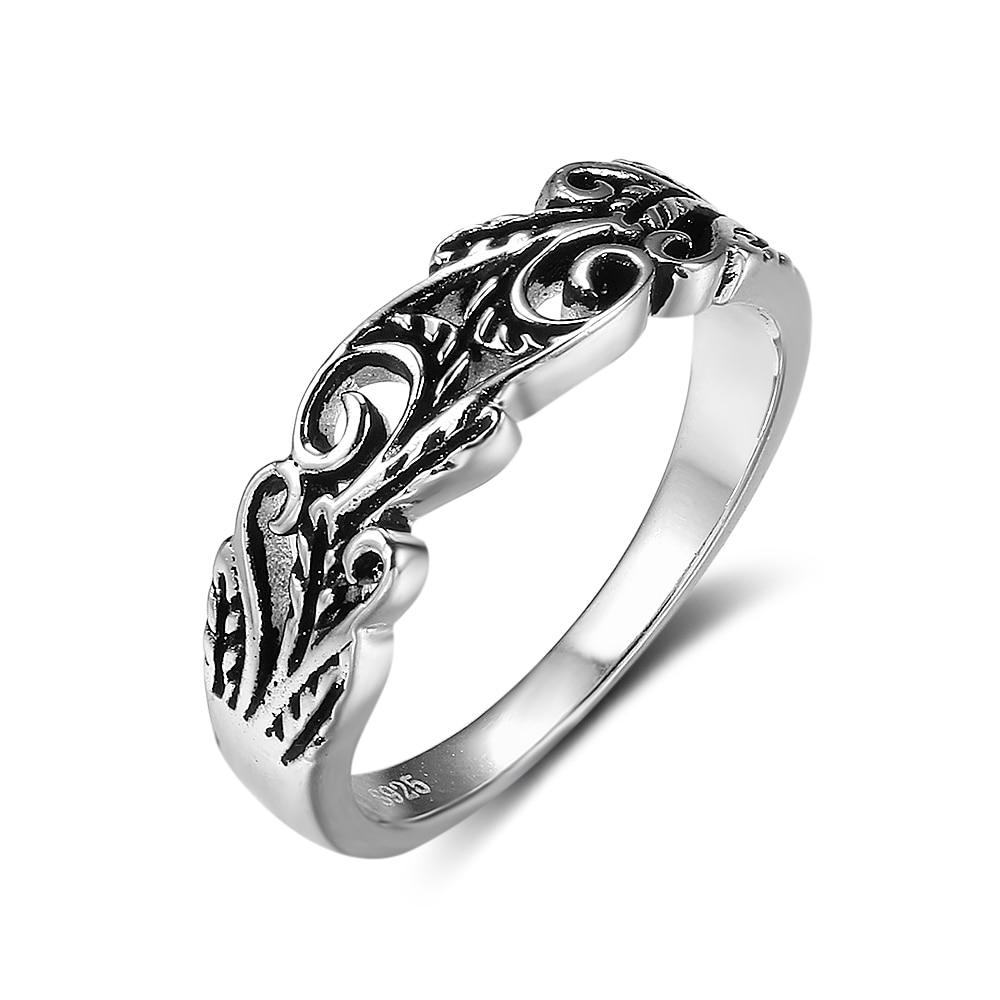 925 Sterling Silver Punk Style Hollow Out Ring, Fashion Jewelry Gift for Women-Customized Jewel