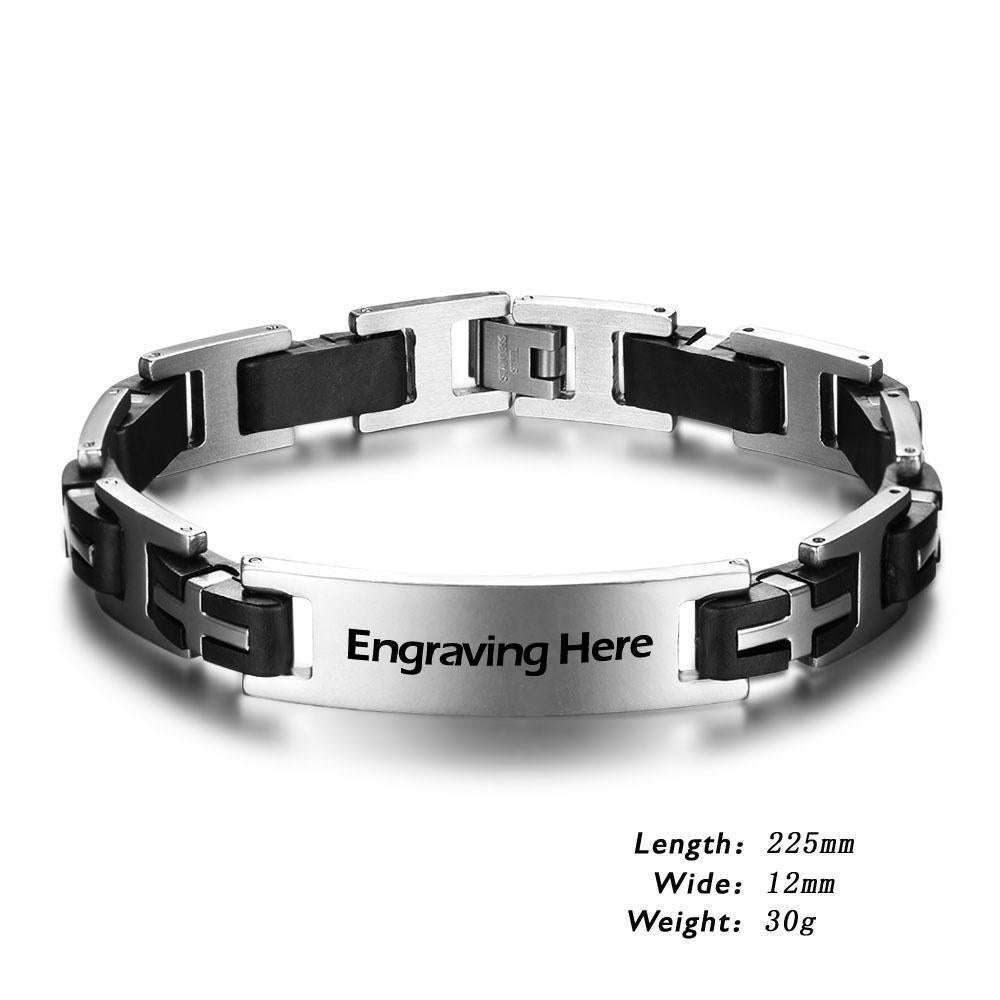 Personalized Stainless Steel Bracelets Fashion Men Jewelry Male Bracelets Bangles Classic Biker Chain Design-Customized Jewel