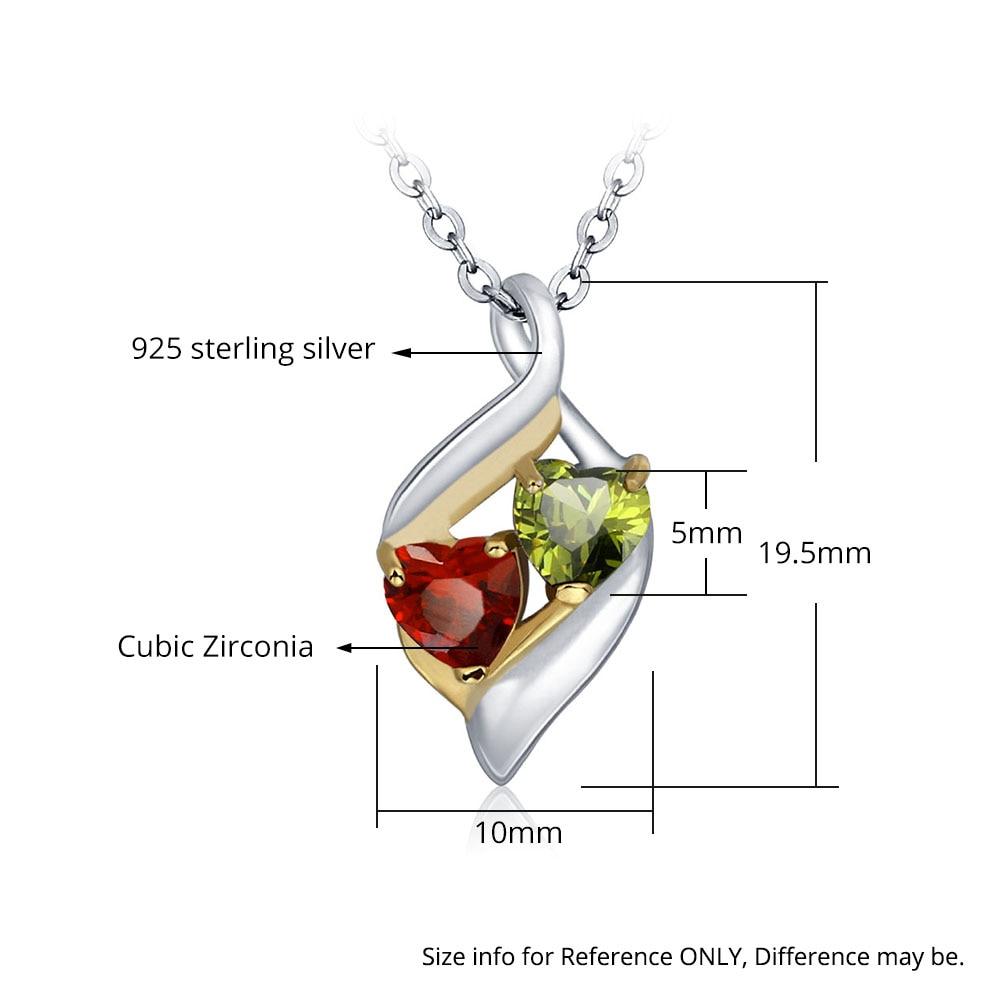 Personalized 925 Sterling Silver Necklace with 2 Birthstones, Trendy Name Engraved Women’s Pendant Necklace, Fashion Jewelry for Mother & Daughter-Customized Jewel