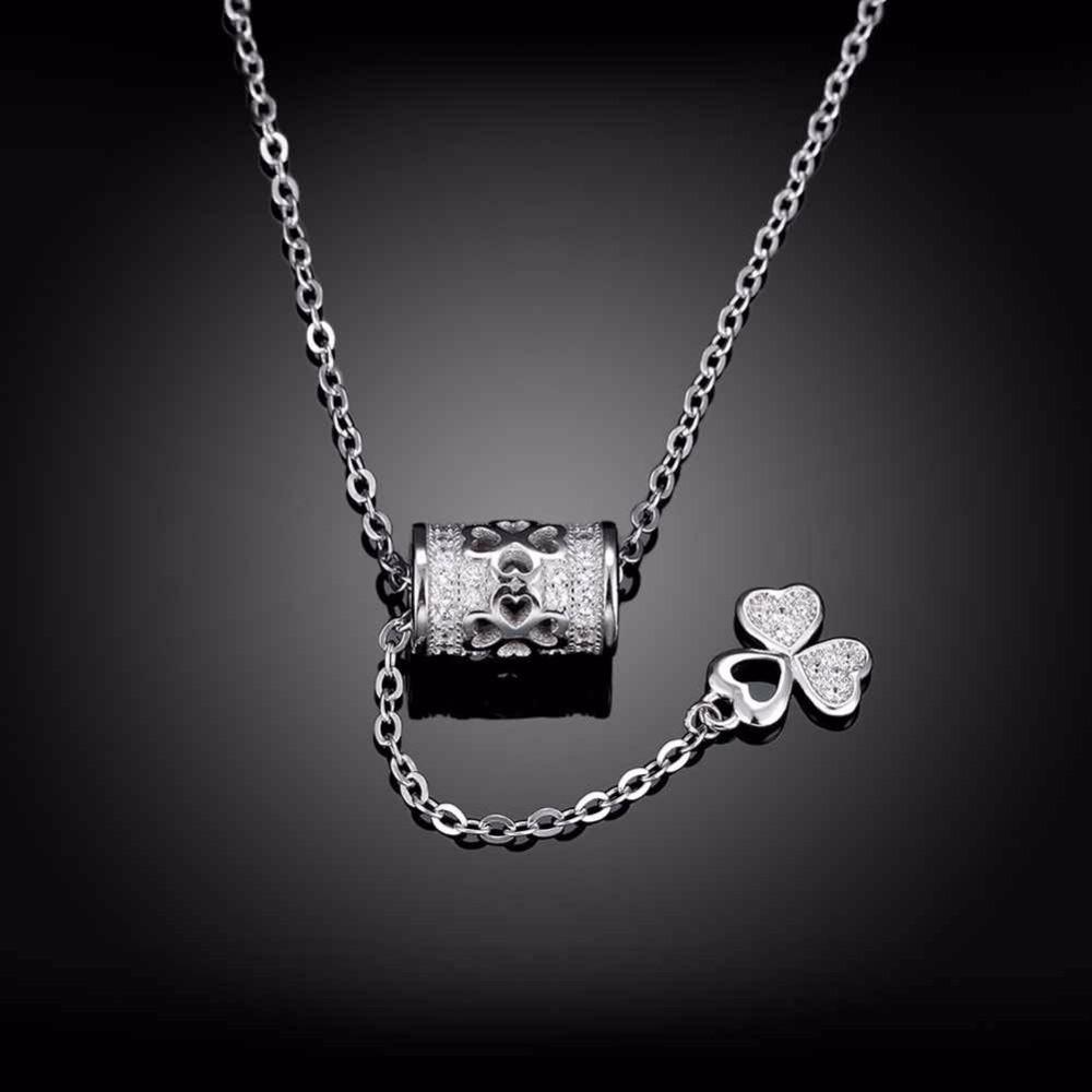 Solid 925 Sterling Silver Necklace Flower Pattern Fashion Party Jewelry Necklaces & Pendants For Women-Customized Jewel