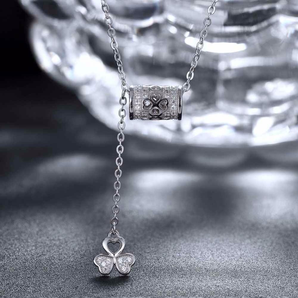 Solid 925 Sterling Silver Necklace Flower Pattern Fashion Party Jewelry Necklaces & Pendants For Women-Customized Jewel