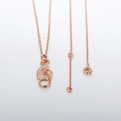 Music Note Cubic Zirconia Pendant Necklace, Copper, Rose Gold Color Jewelry for Women-Customized Jewel