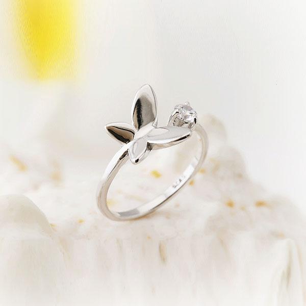 Fashion Lady Rings Adorable Rhodium Plated "Butterfly" adjustable Rings-Customized Jewel