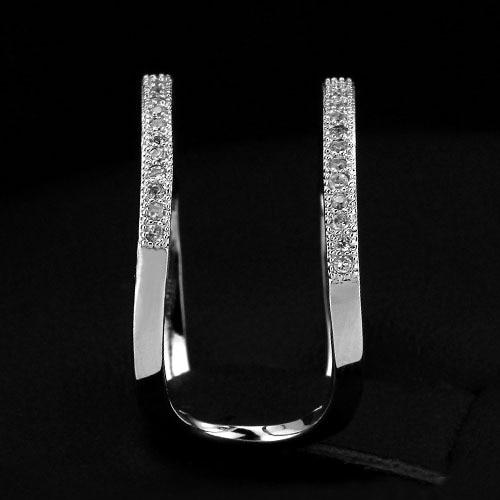 Elegant Designer Rhodium Plated Adjustable Rings with CZ Stones, Fashion Jewelry Gift for Women-Customized Jewel