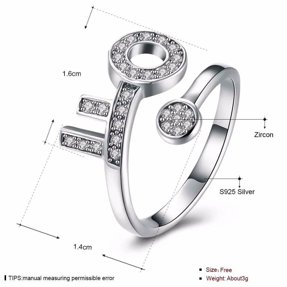 925 Sterling Silver Adjustable Key Shape Rings for Women, Trendy Fashion Jewelry-Customized Jewel