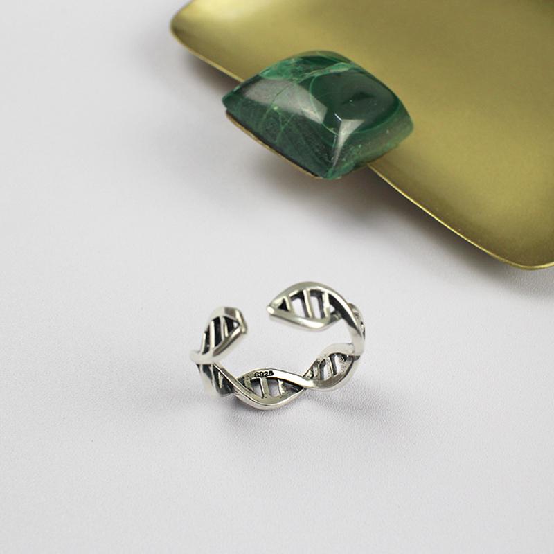 925 Sterling Silver Unique Wave Open Cuff Adjustable Rings Fashion, Jewelry Gift for Women-Customized Jewel