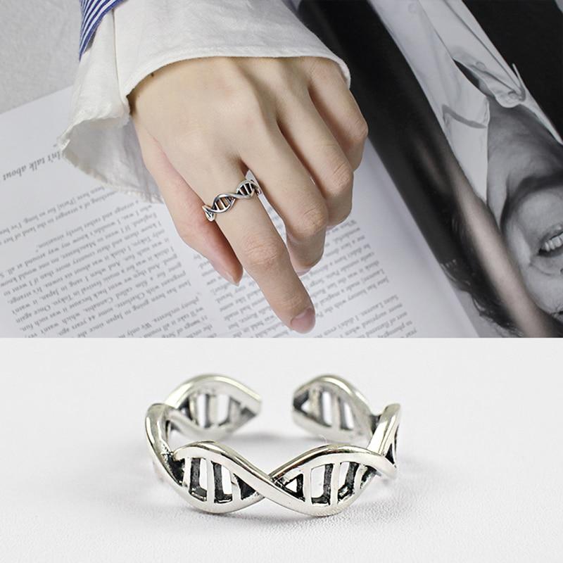 925 Sterling Silver Unique Wave Open Cuff Adjustable Rings Fashion, Jewelry Gift for Women-Customized Jewel