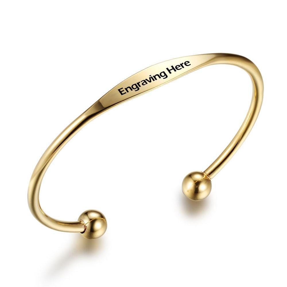 Personalized Cuff Bracelets Stainless Steel Open Bangles Women Fashion Jewelry Female Charm Bracelet Gift-Customized Jewel