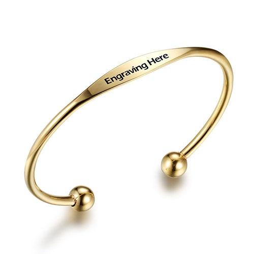 Personalized Cuff Bracelets Stainless Steel Open Bangles Women Fashion Jewelry Female Charm Bracelet Gift-Customized Jewel