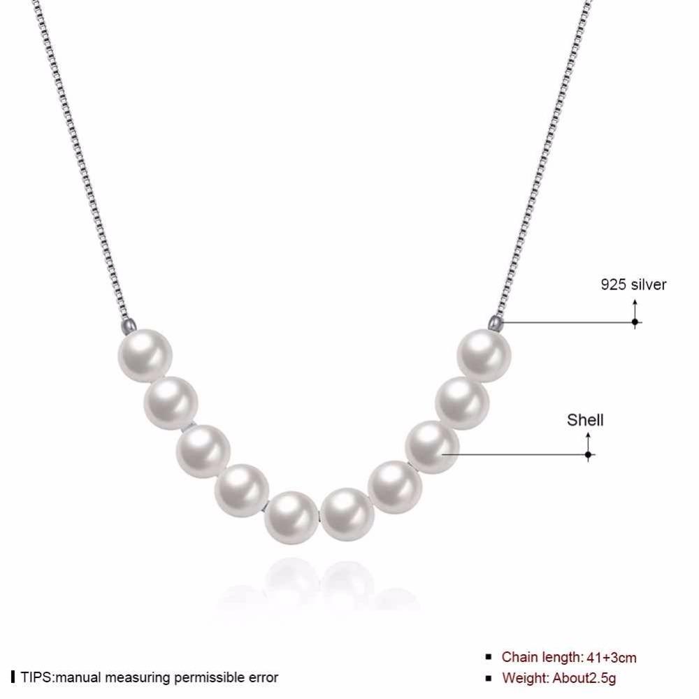 Solid 925 Sterling Silver Pendant Necklace With Simulated Pearl Fashion Party Necklaces & Pendants For Women-Customized Jewel