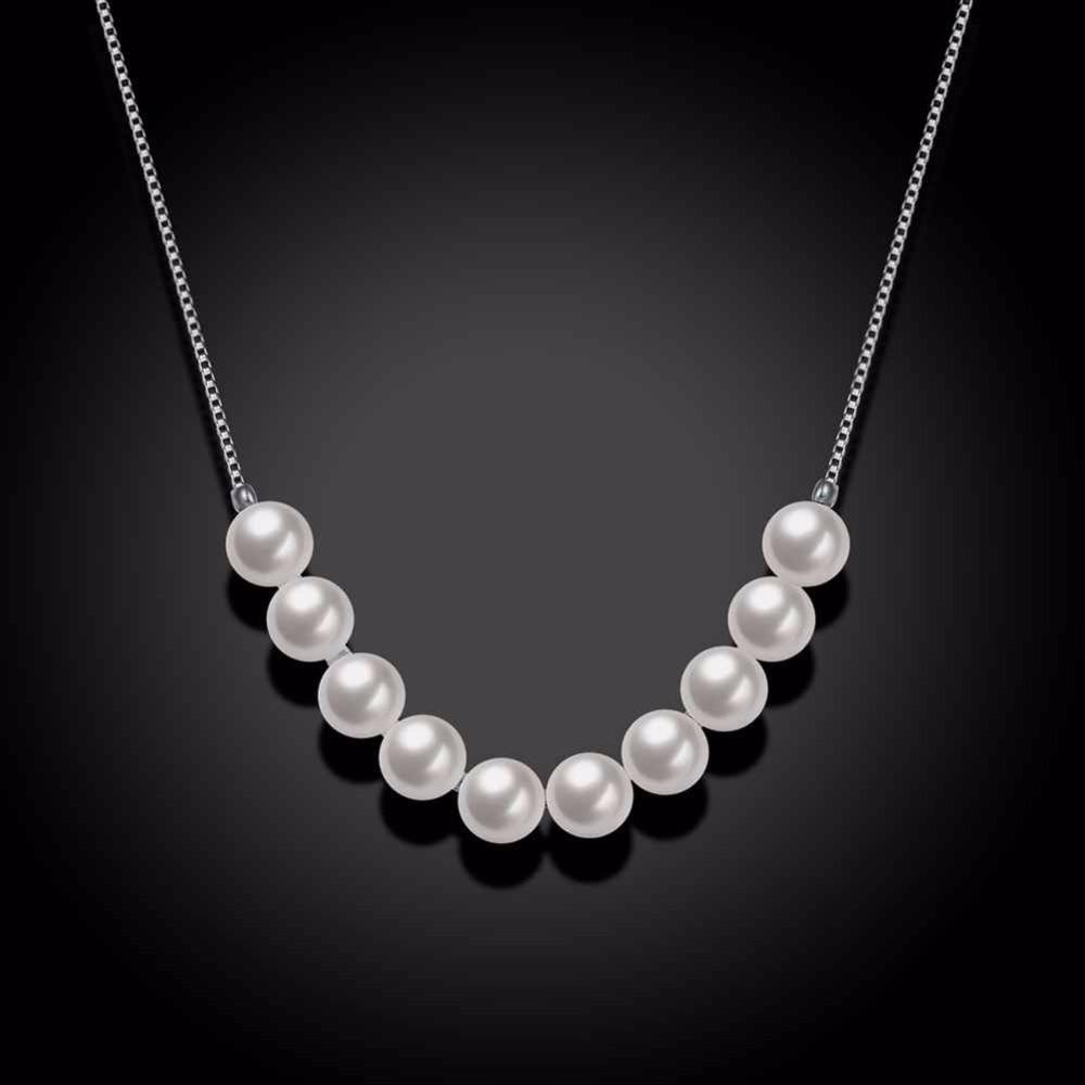 Solid 925 Sterling Silver Pendant Necklace With Simulated Pearl Fashion Party Necklaces & Pendants For Women-Customized Jewel