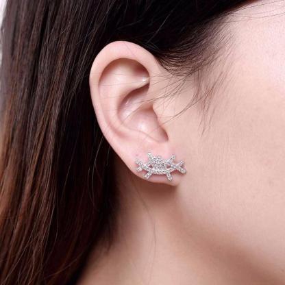 Solid 925 Sterling Silver Stud Earring Irregular Design Cubic Zirconia Party Jewelry Earrings For Women-Customized Jewel