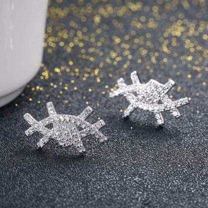 Solid 925 Sterling Silver Stud Earring Irregular Design Cubic Zirconia Party Jewelry Earrings For Women-Customized Jewel