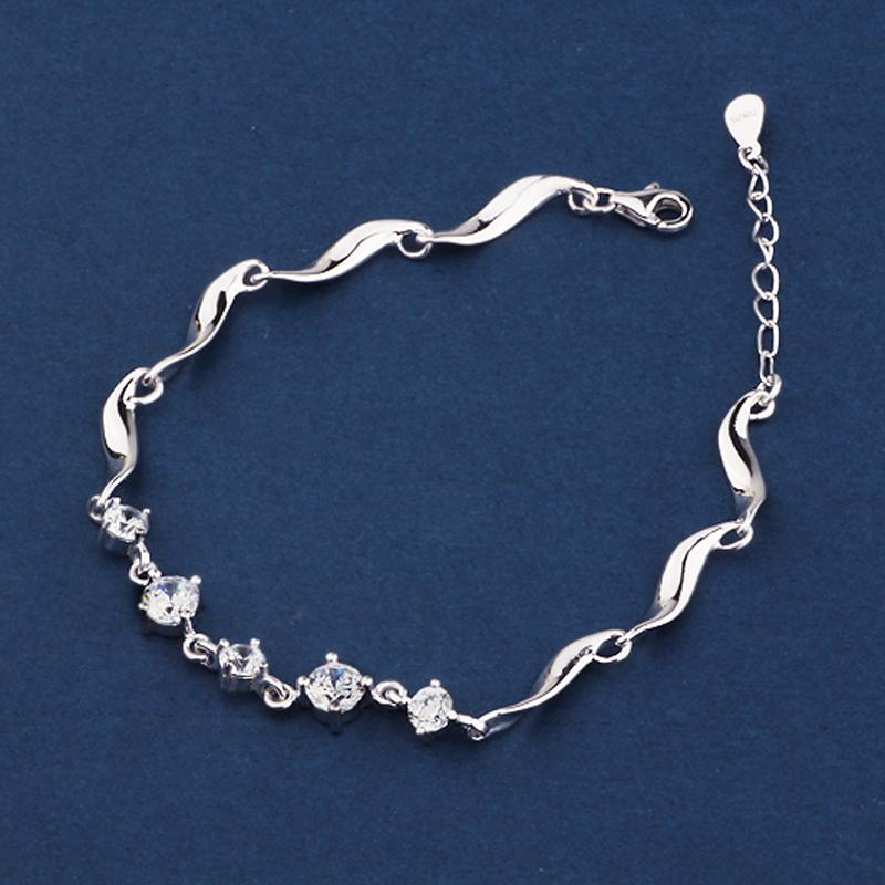925 Sterling Silver Bracelets For Women Fashion Wedding Jewelry Cubic Zirconia Bracelets & Bangles Gift-Customized Jewel