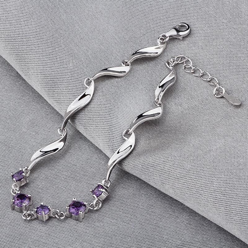 925 Sterling Silver Bracelets For Women Fashion Wedding Jewelry Cubic Zirconia Bracelets & Bangles Gift-Customized Jewel