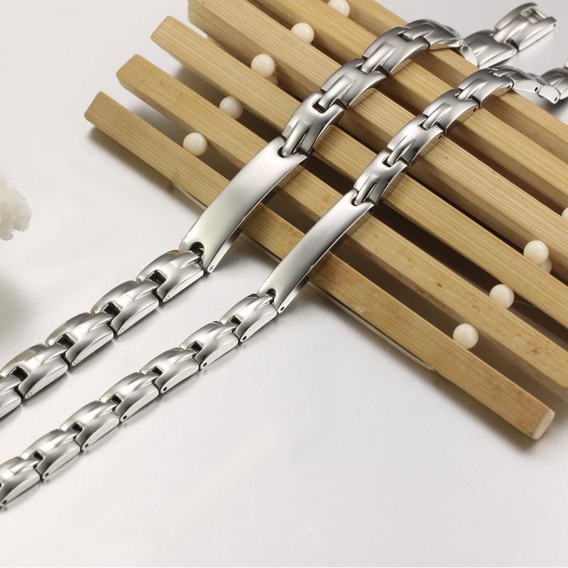 2pcs Lovers' Personalized Engrave Name Bracelets Custom Text 205mm Stainless Steel Bracelets & Bangles-Customized Jewel