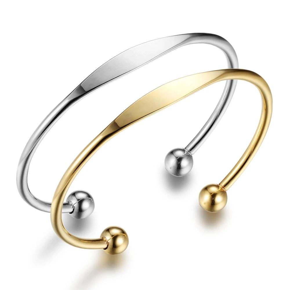 Trendy Stainless Steel Open Cuff Bangle Bracelet - Vintage Style Fashion Bangle Band - Best Gift for Christmas, Birthday, & Anniversary-Customized Jewel
