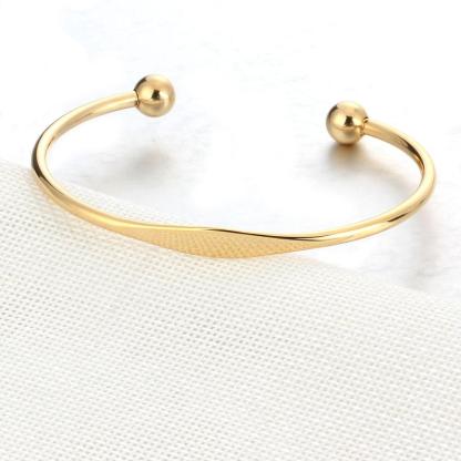Trendy Stainless Steel Open Cuff Bangle Bracelet - Vintage Style Fashion Bangle Band - Best Gift for Christmas, Birthday, & Anniversary-Customized Jewel