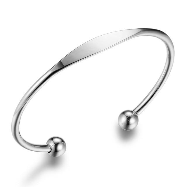 Trendy Stainless Steel Open Cuff Bangle Bracelet - Vintage Style Fashion Bangle Band - Best Gift for Christmas, Birthday, & Anniversary-Customized Jewel