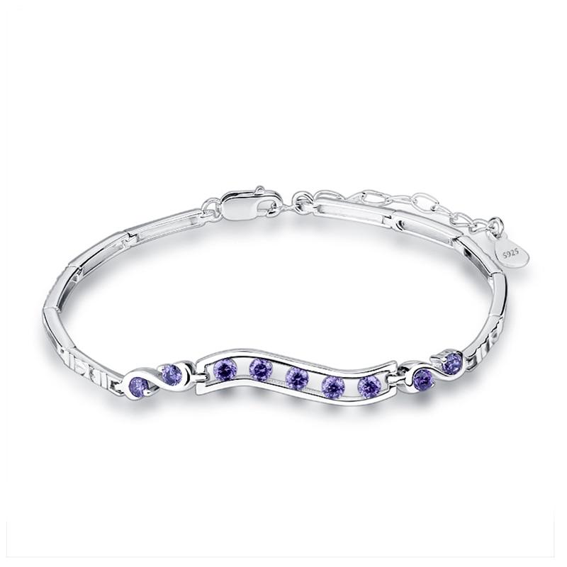 Sterling Silver Geometric Cubic Zirconia Bracelets, Luxurious Wristbands, Cute Jewelry for Women-Customized Jewel