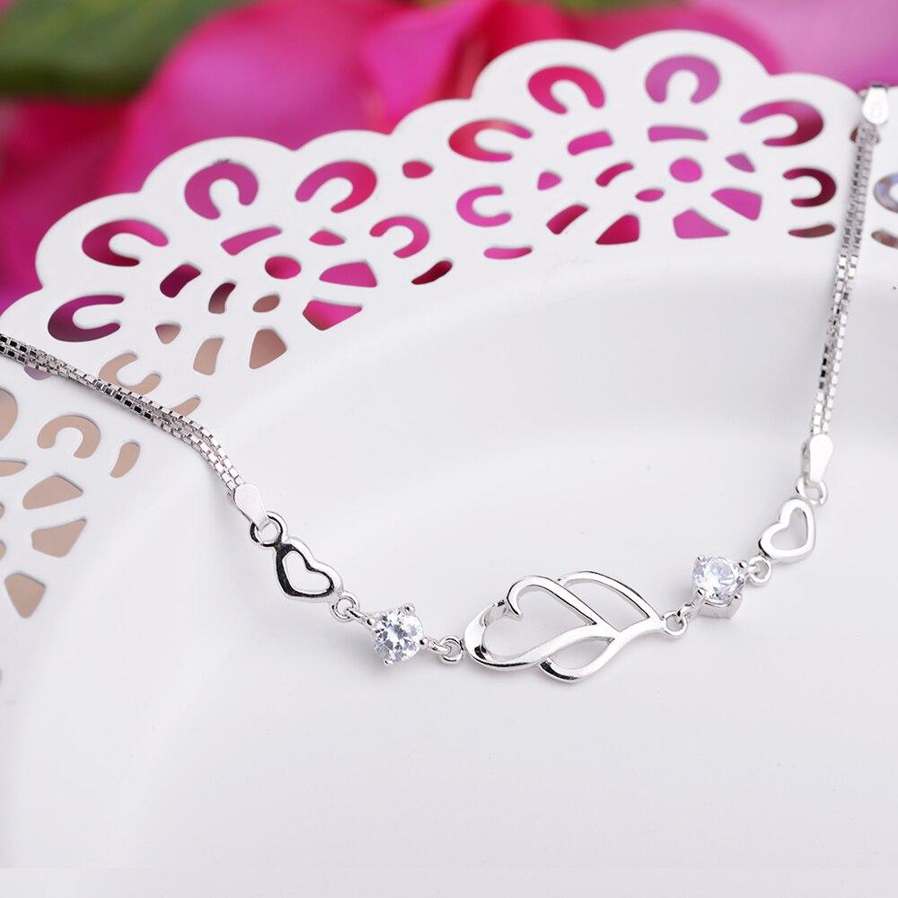 925 Sterling Silver Bracelets For Women Fashion Party Jewelry Purple Cubic Zirconia Bracelets & Bangles Gift-Customized Jewel