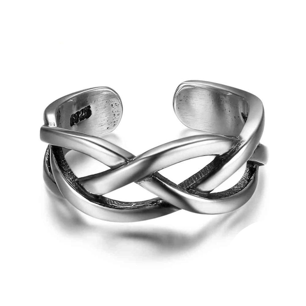 925 Sterling Silver Open Cuff Adjustable Wave Shape Rings, Fashion Jewelry Gift for Women-Customized Jewel