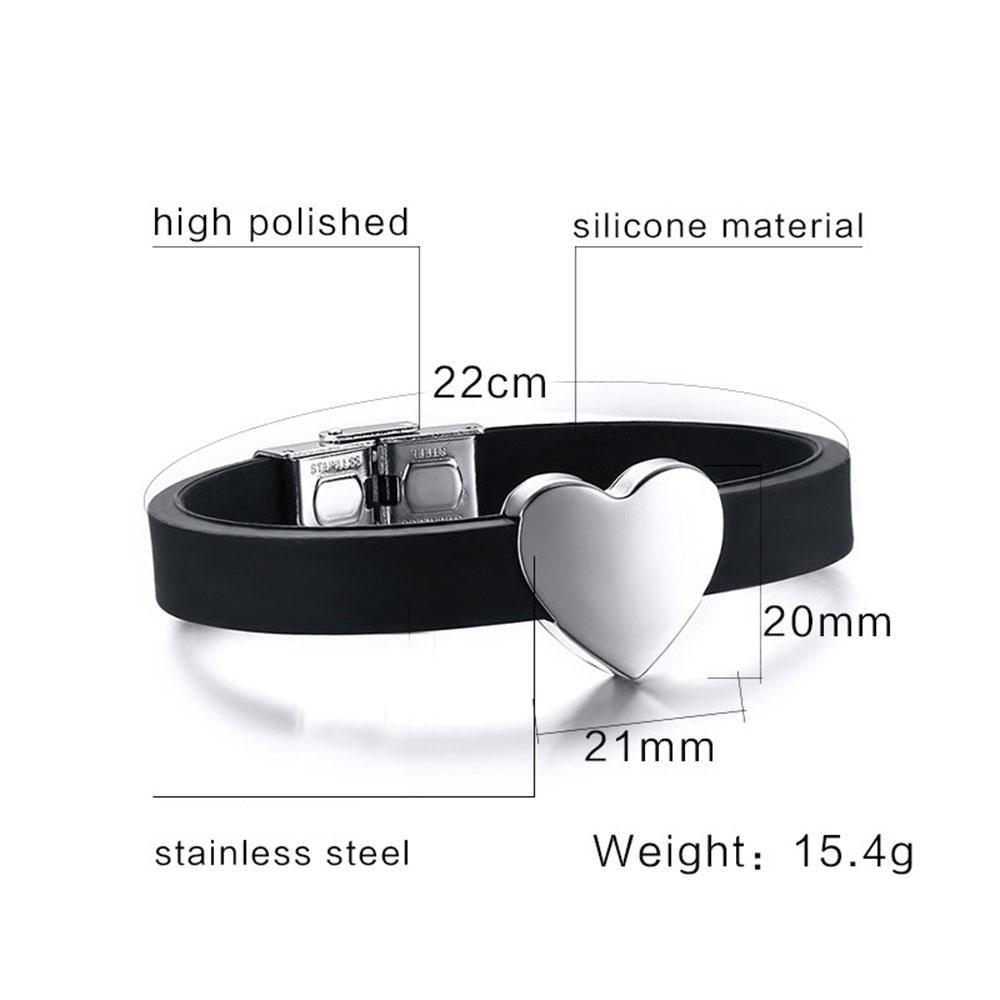 Personalized Stainless Steel Heart Shape Bracelets with Custom Name Engraving, Fashion Jewelry Bangles for Men-Customized Jewel