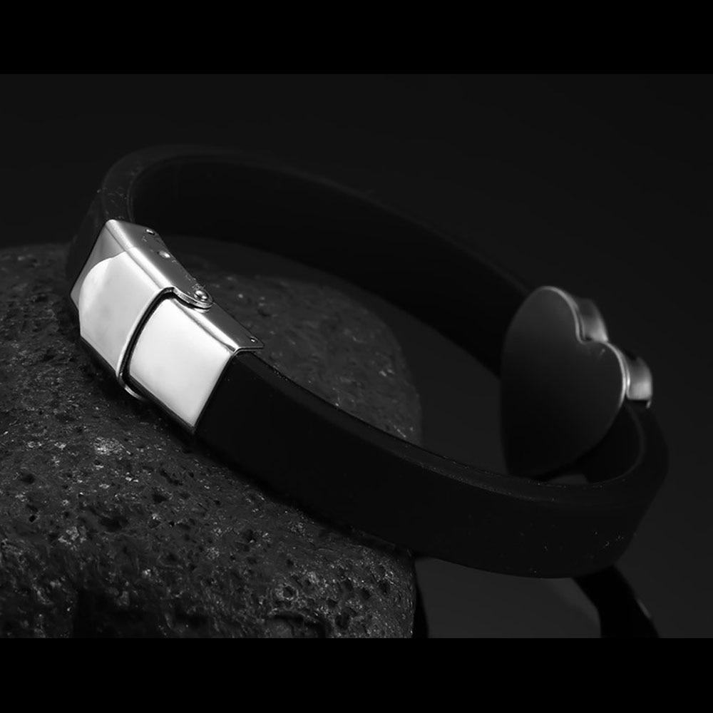 Personalized Stainless Steel Heart Shape Bracelets with Custom Name Engraving, Fashion Jewelry Bangles for Men-Customized Jewel