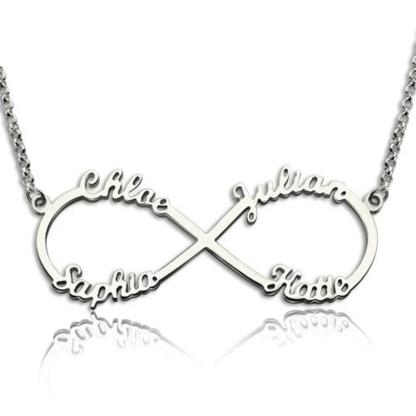 DIY 4 Names Personalized Necklace 925 Sterling Silver Letter Necklaces & Pendants Unique Birthday Gift-Customized Jewel