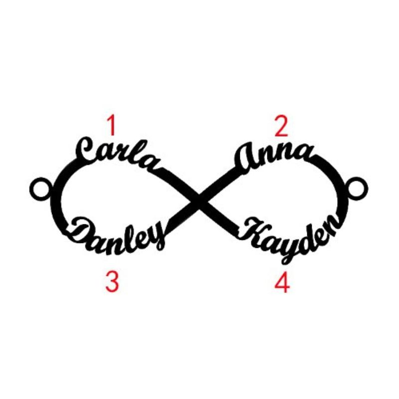 DIY 4 Names Personalized Necklace 925 Sterling Silver Letter Necklaces & Pendants Unique Birthday Gift-Customized Jewel