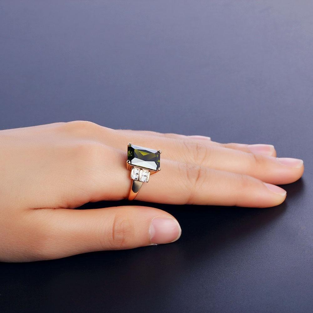 Broadside Square 14mm Gold Color Rings Fashion Jewelry Gift for Women-Customized Jewel