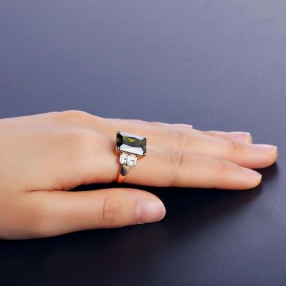 Broadside Square 14mm Gold Color Rings Fashion Jewelry Gift for Women-Customized Jewel