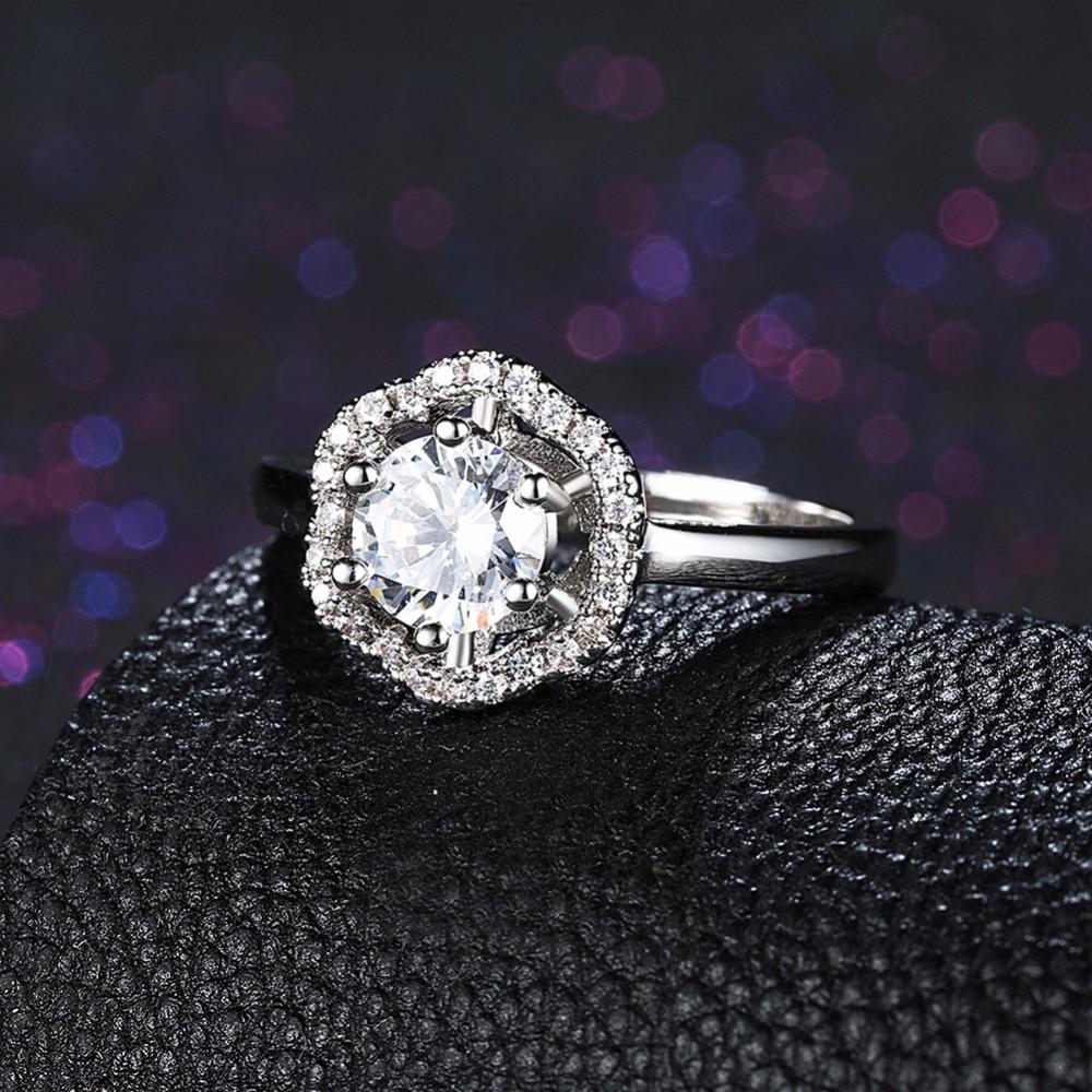 Luxurious 925 Sterling Silver Engagement Ring with Zircon Stone, Fashion Jewelry Party Rings for Women-Customized Jewel