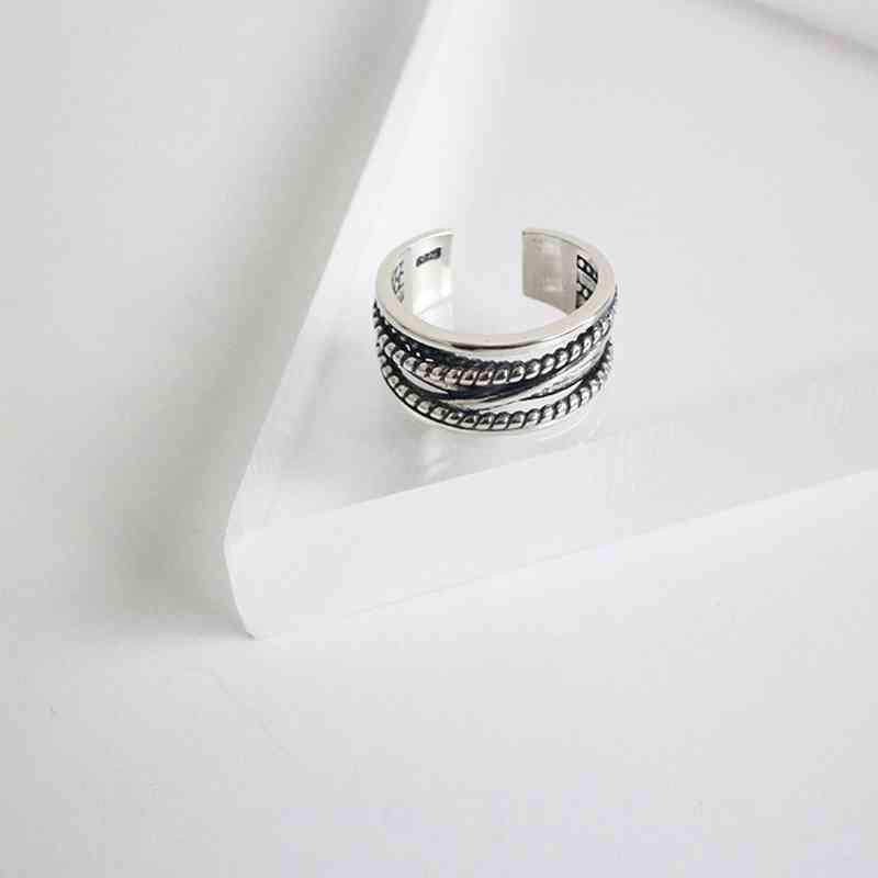 925 Sterling Silver Multi-Layer Winding Twist Open Ring for Women-Customized Jewel