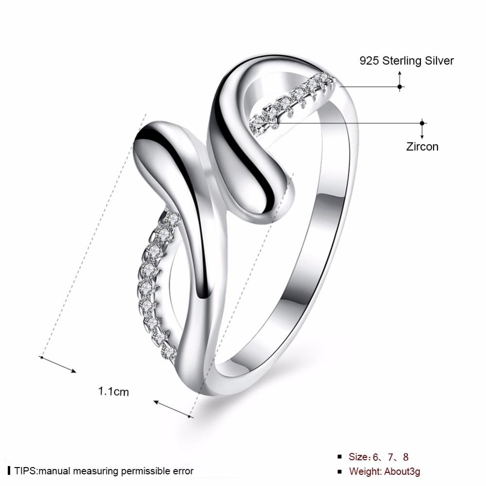 925 Sterling Silver Soft Twist Rings for Women with Cubic Zirconia Stones – Trendy Jewelry Gift-Customized Jewel