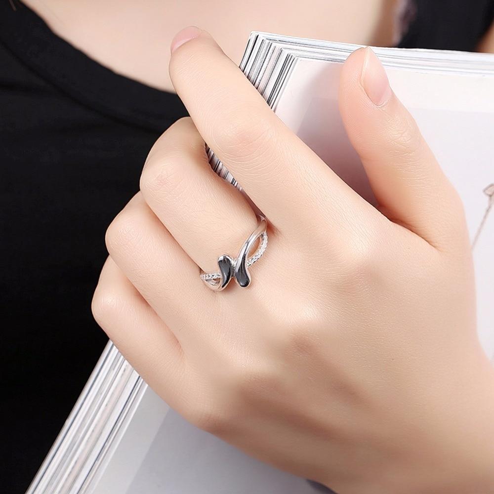 925 Sterling Silver Soft Twist Rings for Women with Cubic Zirconia Stones – Trendy Jewelry Gift-Customized Jewel