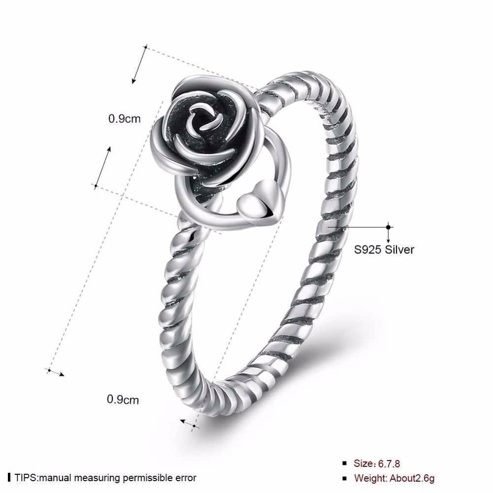 Solid 925 Sterling Silver Ring Roses Love Braided Rope Jewelry Fashion Rings For Women Anniversary Gift-Customized Jewel