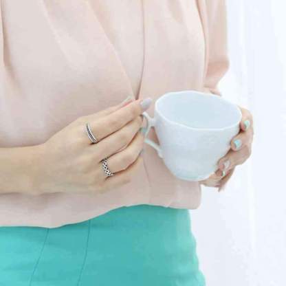 New Women Real 925 Sterling Silver Ring Open Adjustable Finger Ring with Stars Vintage Style Gift to Girls-Customized Jewel