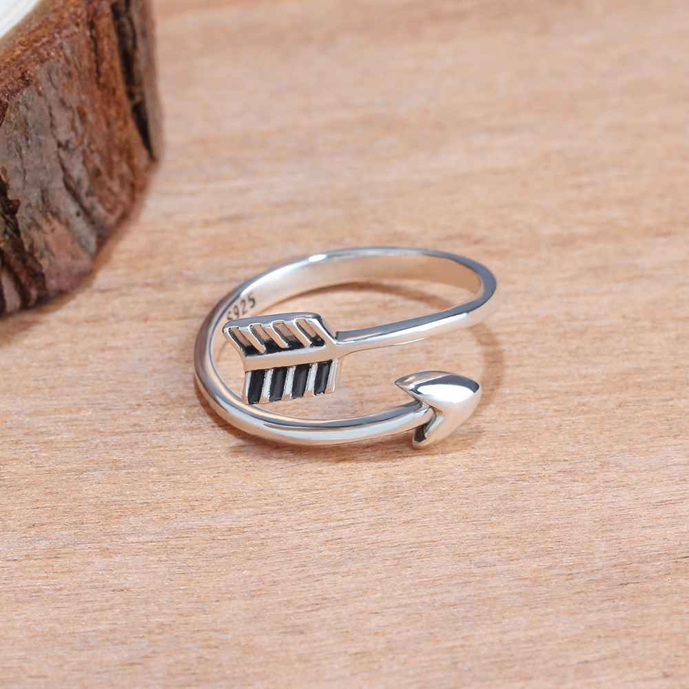 New Women Solid 925 Sterling Silver Rings Cupid Arrow Ring Shape Trendy Jewelry Rings Valentine Gift For Girls-Customized Jewel