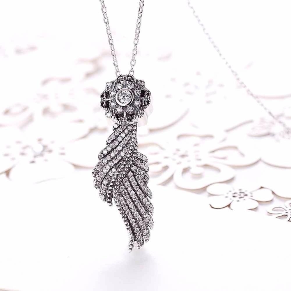 Luxurious 925 Sterling Silver Necklace with CZ Stones, Ethnic Women’s Jewelry for Wedding, Fashion Pendant for Ladies-Customized Jewel