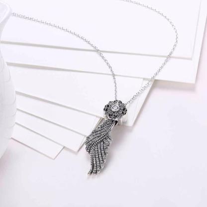 Luxurious 925 Sterling Silver Necklace with CZ Stones, Ethnic Women’s Jewelry for Wedding, Fashion Pendant for Ladies-Customized Jewel