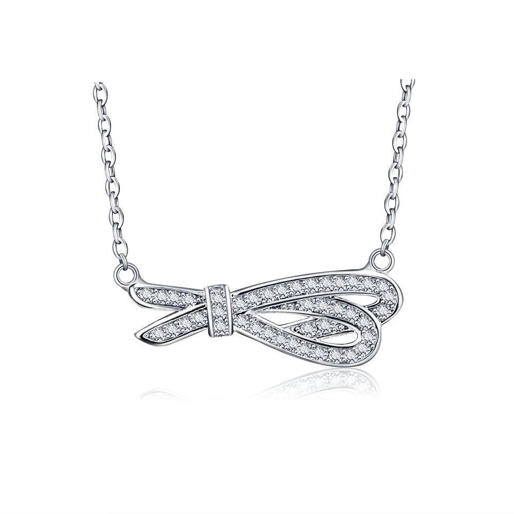 Women’s 925 Sterling Silver Romantic Pendant Necklace with Cubic Zirconia Stones, Trendy Fashion Jewelry for Ladies-Customized Jewel