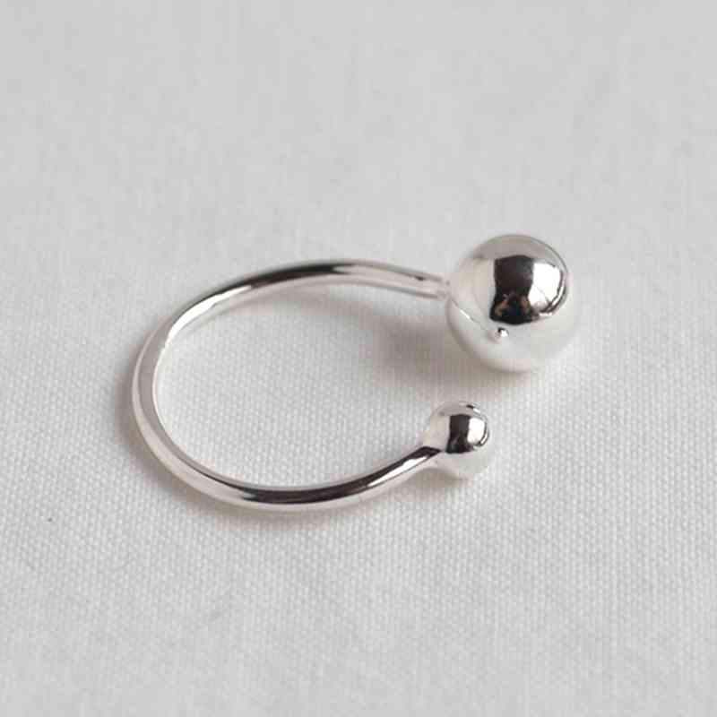 New Women Real 925 Sterling Silver Ring Open Cuff with Double Balls Shape Vintage Style Jewelry Accessories Gift-Customized Jewel