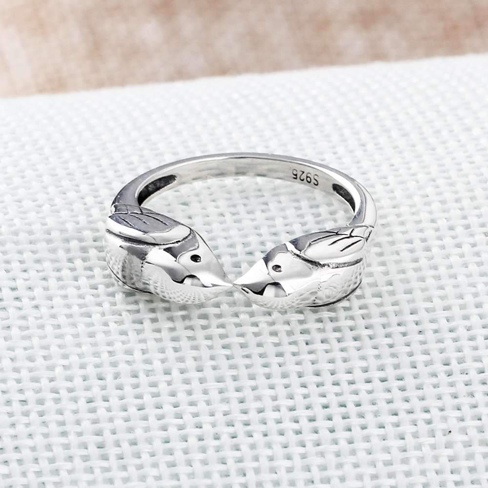 925 Sterling Silver Double Little Birds Vintage Ring for Women, Cute Style Fashion Jewelry Gift-Customized Jewel