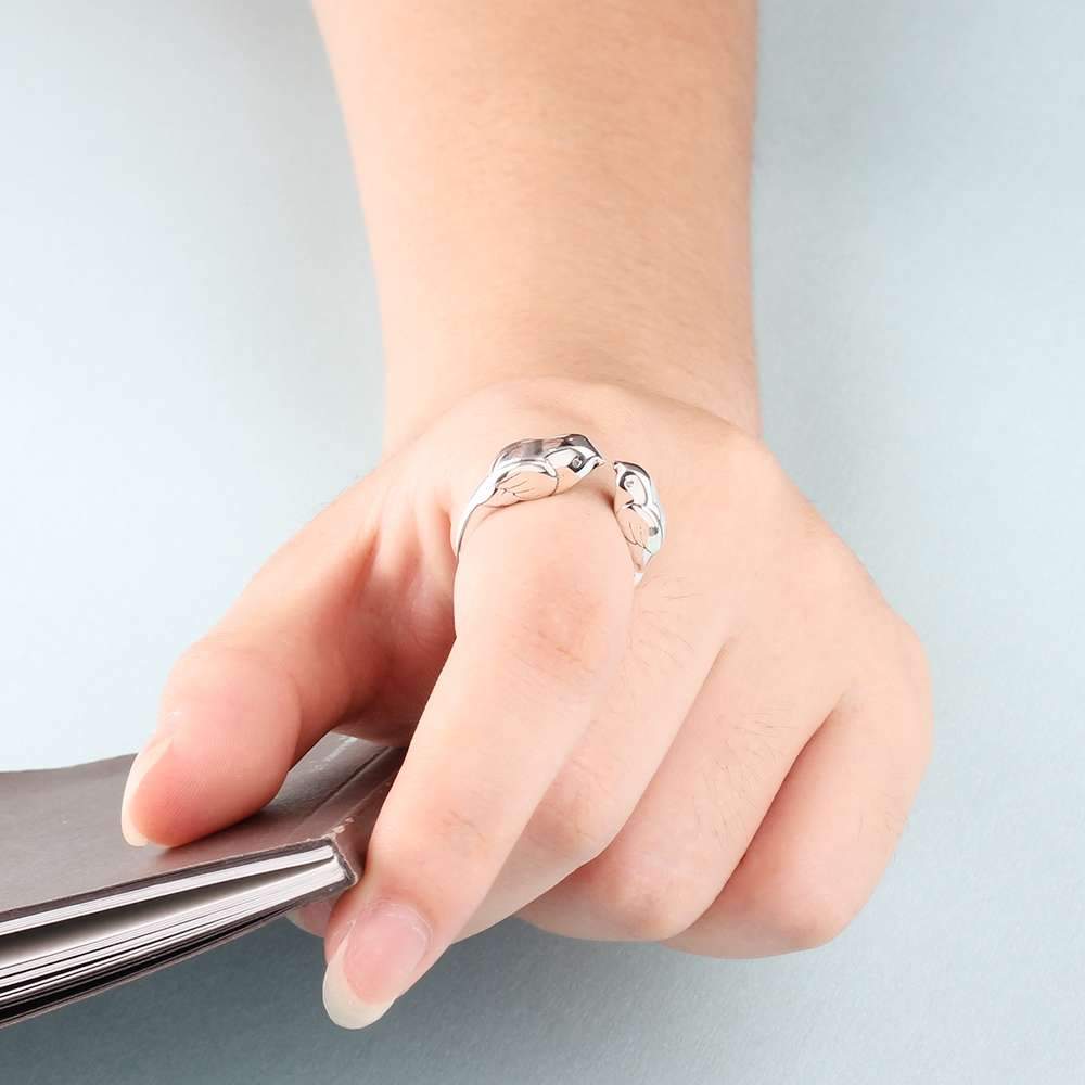 925 Sterling Silver Double Little Birds Vintage Ring for Women, Cute Style Fashion Jewelry Gift-Customized Jewel