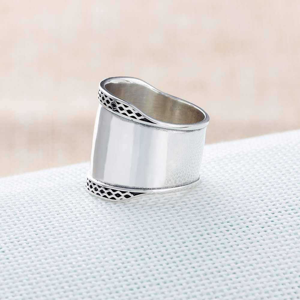 Solid 925 Sterling Silver Female Rings 20mm Wide Rings Simple Style Rings Wedding Accessories Jewelry-Customized Jewel